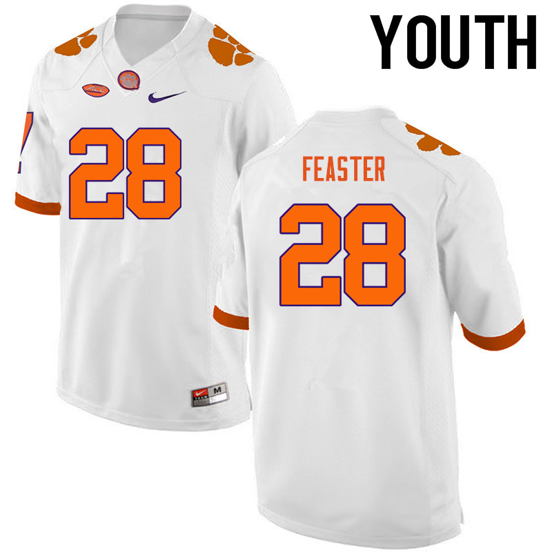 Youth Clemson Tigers #28 Tavien Feaster College Football Jerseys-White - Click Image to Close